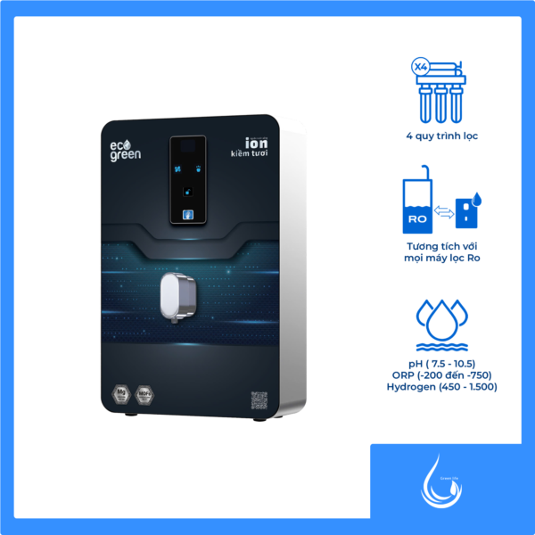 Máy chuyển đổi ion kiềm điện phân Magie cực tan Eco Green - Hình ảnh 2