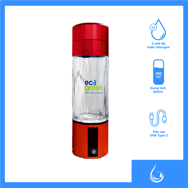 Bình tạo nước di động giàu hydrogen Eco Green - Hình ảnh 4
